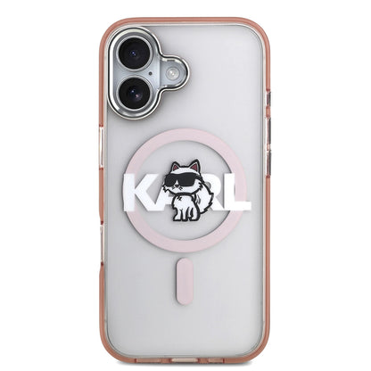 MagSafe-deksel for Apple iPhone 17, Karl Lagerfeld, IML Sketch Logo Choupette, Rosa