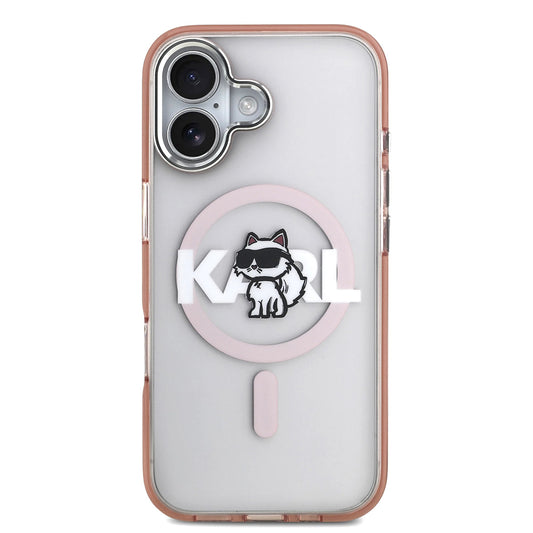 MagSafe-deksel for Apple iPhone 17, Karl Lagerfeld, IML Sketch Logo Choupette, Rosa