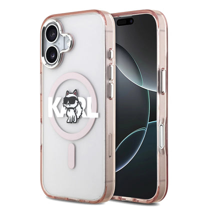 MagSafe-deksel for Apple iPhone 17, Karl Lagerfeld, IML Sketch Logo Choupette, Rosa