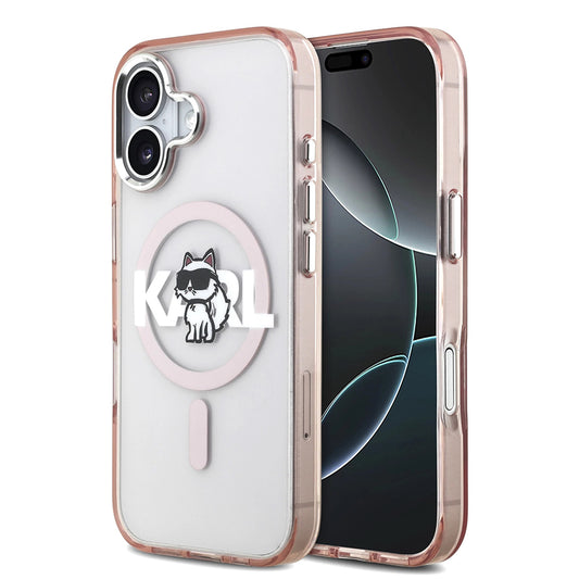 MagSafe-deksel for Apple iPhone 17, Karl Lagerfeld, IML Sketch Logo Choupette, Rosa