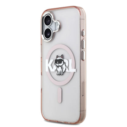 MagSafe-deksel for Apple iPhone 17, Karl Lagerfeld, IML Sketch Logo Choupette, Rosa