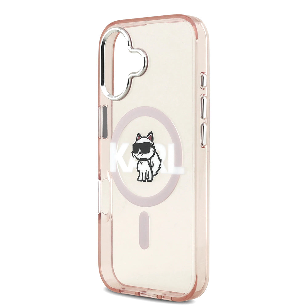 MagSafe-deksel for Apple iPhone 17, Karl Lagerfeld, IML Sketch Logo Choupette, Rosa