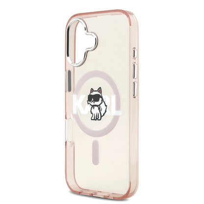 MagSafe-deksel for Apple iPhone 17, Karl Lagerfeld, IML Sketch Logo Choupette, Rosa