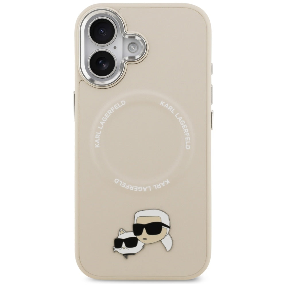 MagSafe-deksel for Apple iPhone 17, Karl Lagerfeld, Karl & Choupette Pins, Beige