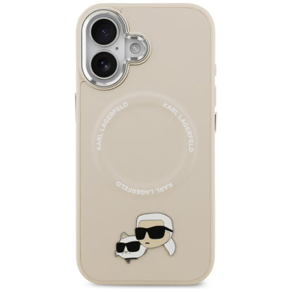 MagSafe-deksel for Apple iPhone 17, Karl Lagerfeld, Karl & Choupette Pins, Beige
