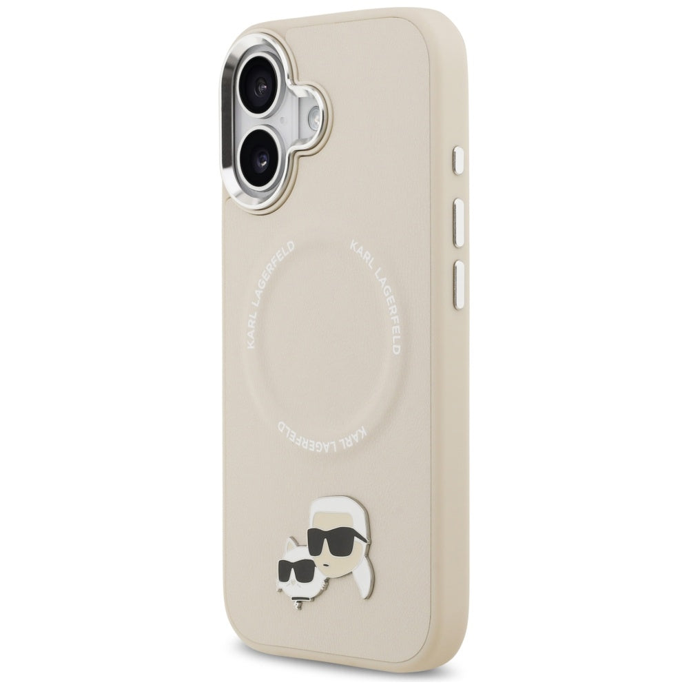 MagSafe-deksel for Apple iPhone 17, Karl Lagerfeld, Karl & Choupette Pins, Beige