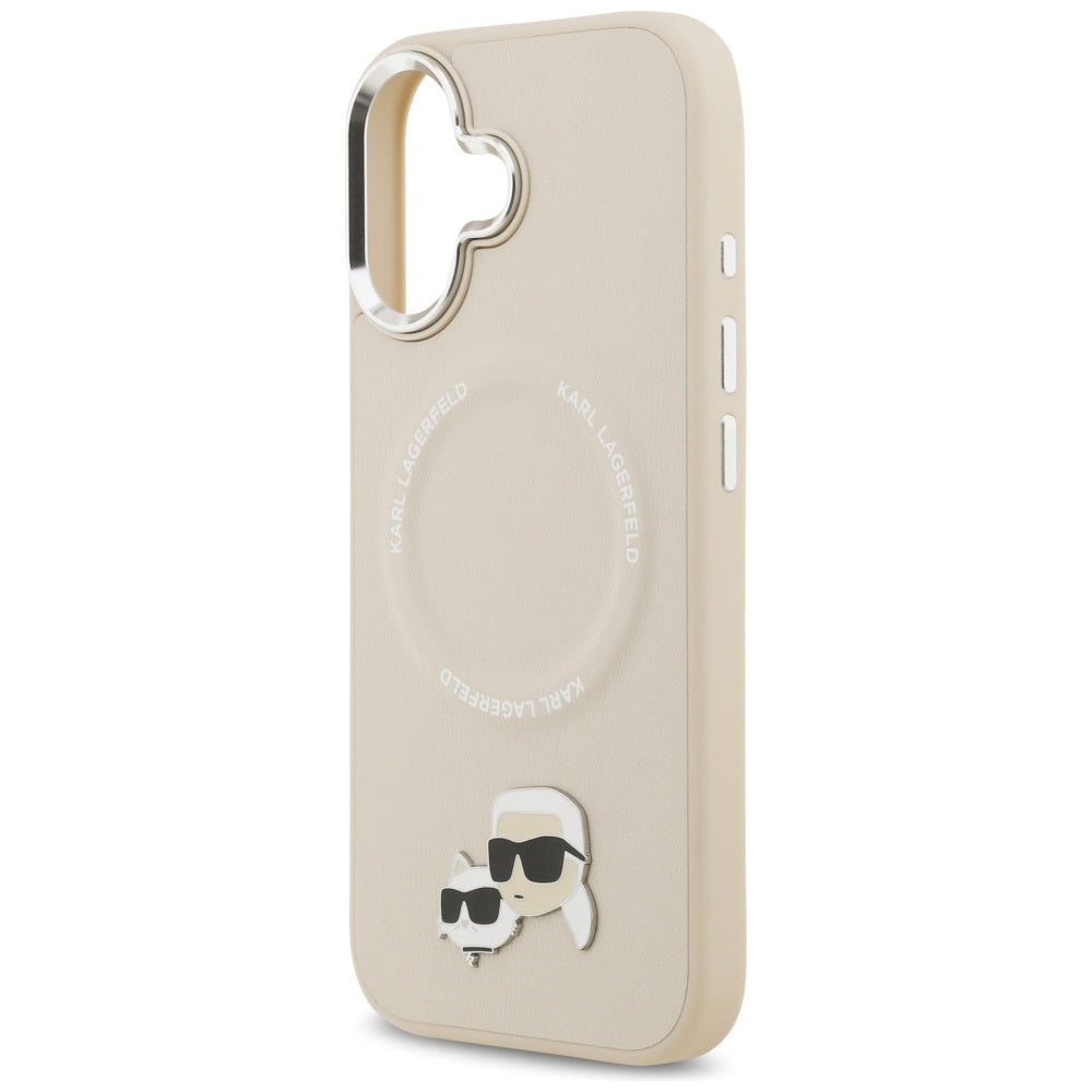 MagSafe-deksel for Apple iPhone 17, Karl Lagerfeld, Karl & Choupette Pins, Beige