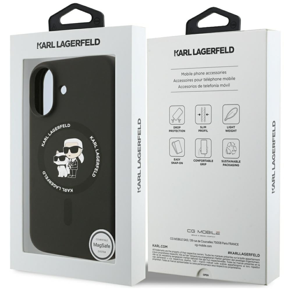 MagSafe-deksel for Apple iPhone 17, Karl Lagerfeld, Ring Karl & Choupette, Svart