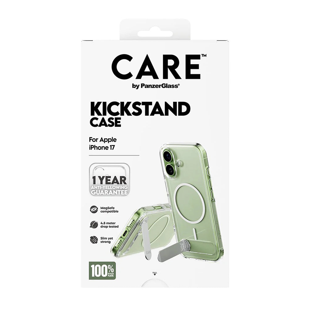 MagSafe-deksel for Apple iPhone 17, PanzerGlass, med Kickstand, Gjennomsiktig