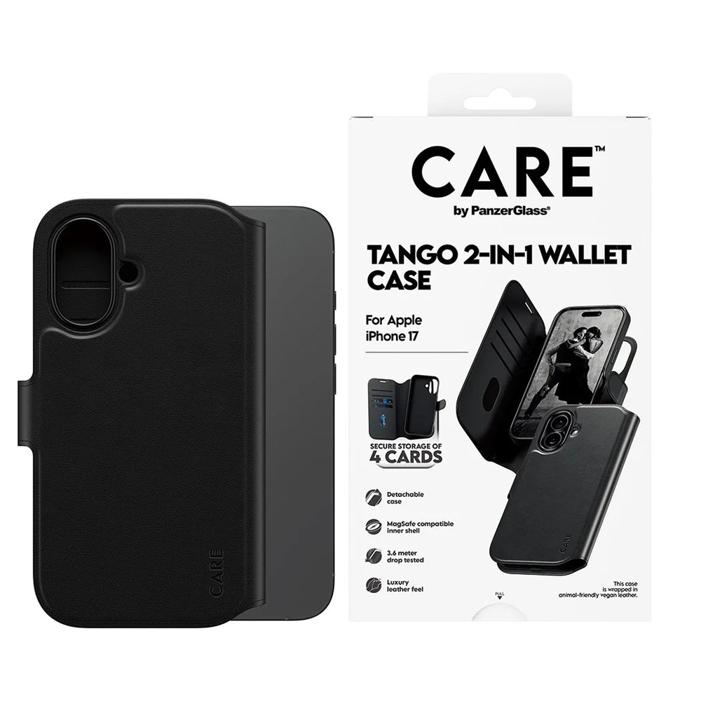 MagSafe-deksel for Apple iPhone 17, PanzerGlass, Care Feature Tango Two-in-One, Svart
