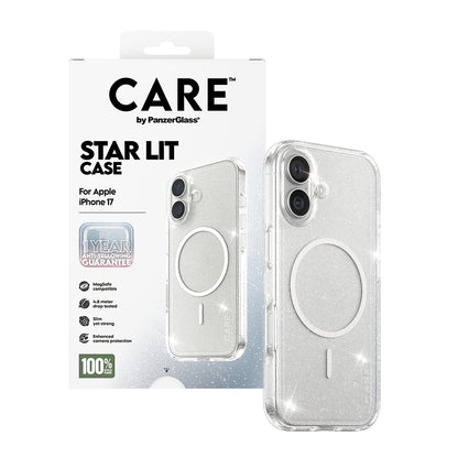 MagSafe-deksel for Apple iPhone 17, PanzerGlass, Care Urban Explorer Star Lit, Transparent Hvit