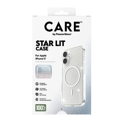 MagSafe-deksel for Apple iPhone 17, PanzerGlass, Care Urban Explorer Star Lit, Transparent Hvit