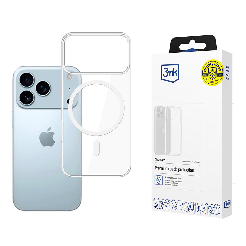 MagSafe-deksel for Apple iPhone 17 Pro, 3MK, Clear MagCase, Gjennomsiktig