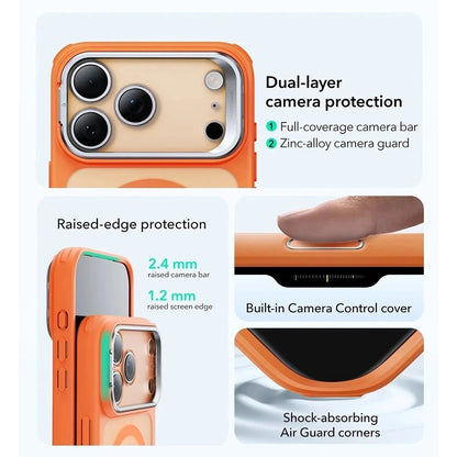 MagSafe-deksel for Apple iPhone 17 Pro, ESR, Classic Hybrid Kickstand Slide, Satinert Oransje