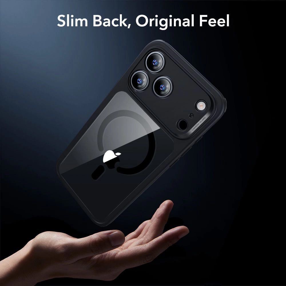 MagSafe-deksel for Apple iPhone 17 Pro, ESR, Classic Hybrid med skjermbeskytter, Gjennomsiktig Svart