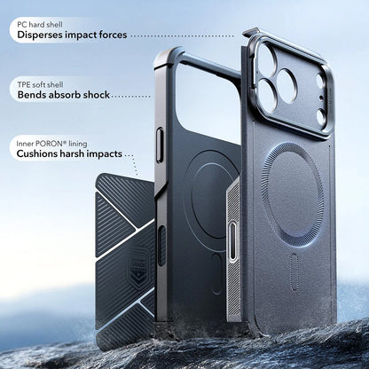 MagSafe-deksel for Apple iPhone 17 Pro, ESR, Cyber Armor Kickstand, Grå