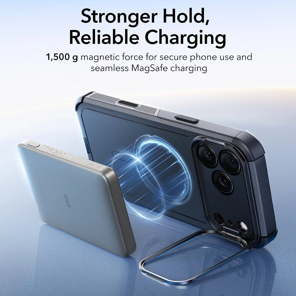 MagSafe-deksel for Apple iPhone 17 Pro, ESR, Cyber Armor Kickstand, Svart