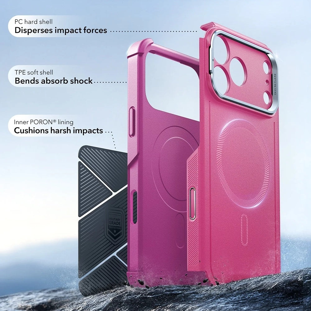 MagSafe-deksel for Apple iPhone 17 Pro, ESR, Cyber Armor Kickstand, Rosa