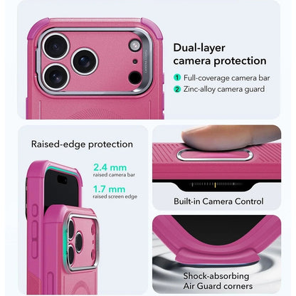 MagSafe-deksel for Apple iPhone 17 Pro, ESR, Cyber Armor Kickstand, Rosa