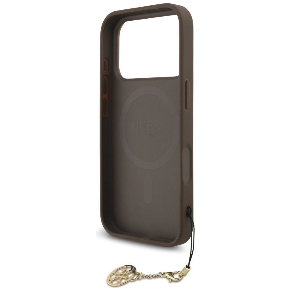 MagSafe-deksel for Apple iPhone 17 Pro, Guess, 4G Charm Cradle, Brun