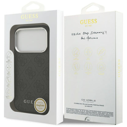 MagSafe-deksel for Apple iPhone 17 Pro, Guess, 4G Classic Logo, Svart