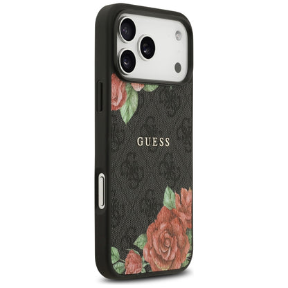 MagSafe-deksel for Apple iPhone 17 Pro, Guess, 4G Flowers Print, Svart
