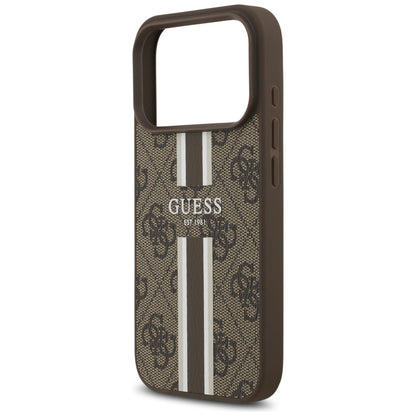 MagSafe-deksel for Apple iPhone 17 Pro, Guess, 4G Printed Stripes, Brun