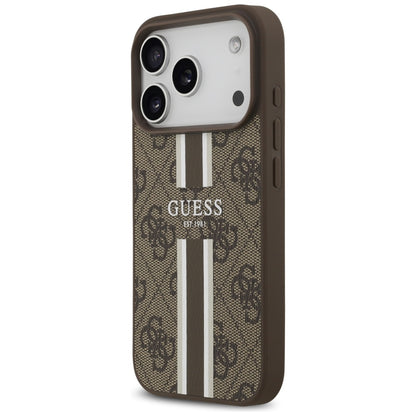 MagSafe-deksel for Apple iPhone 17 Pro, Guess, 4G Printed Stripes, Brun