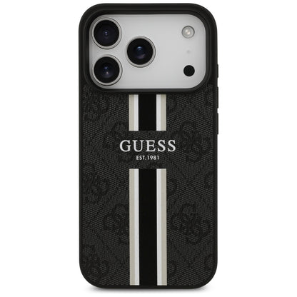 MagSafe-deksel for Apple iPhone 17 Pro, Guess, 4G Printed Stripes, Svart