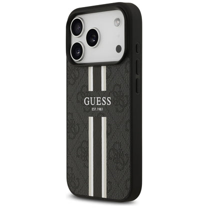 MagSafe-deksel for Apple iPhone 17 Pro, Guess, 4G Printed Stripes, Svart