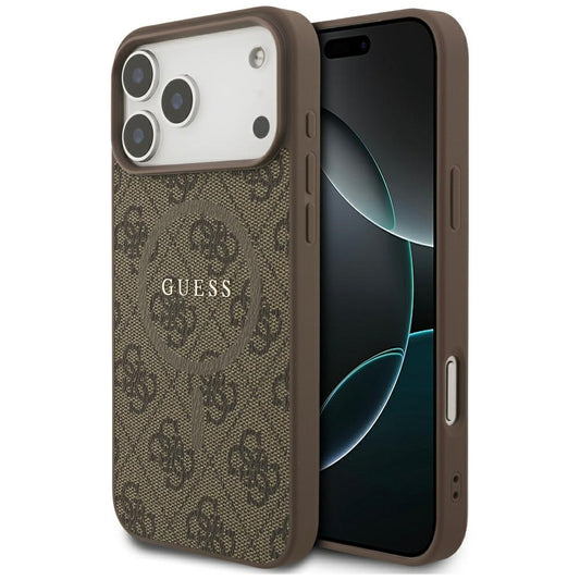 MagSafe-deksel for Apple iPhone 17 Pro, Guess, 4G Ring Classic Logo, Brun