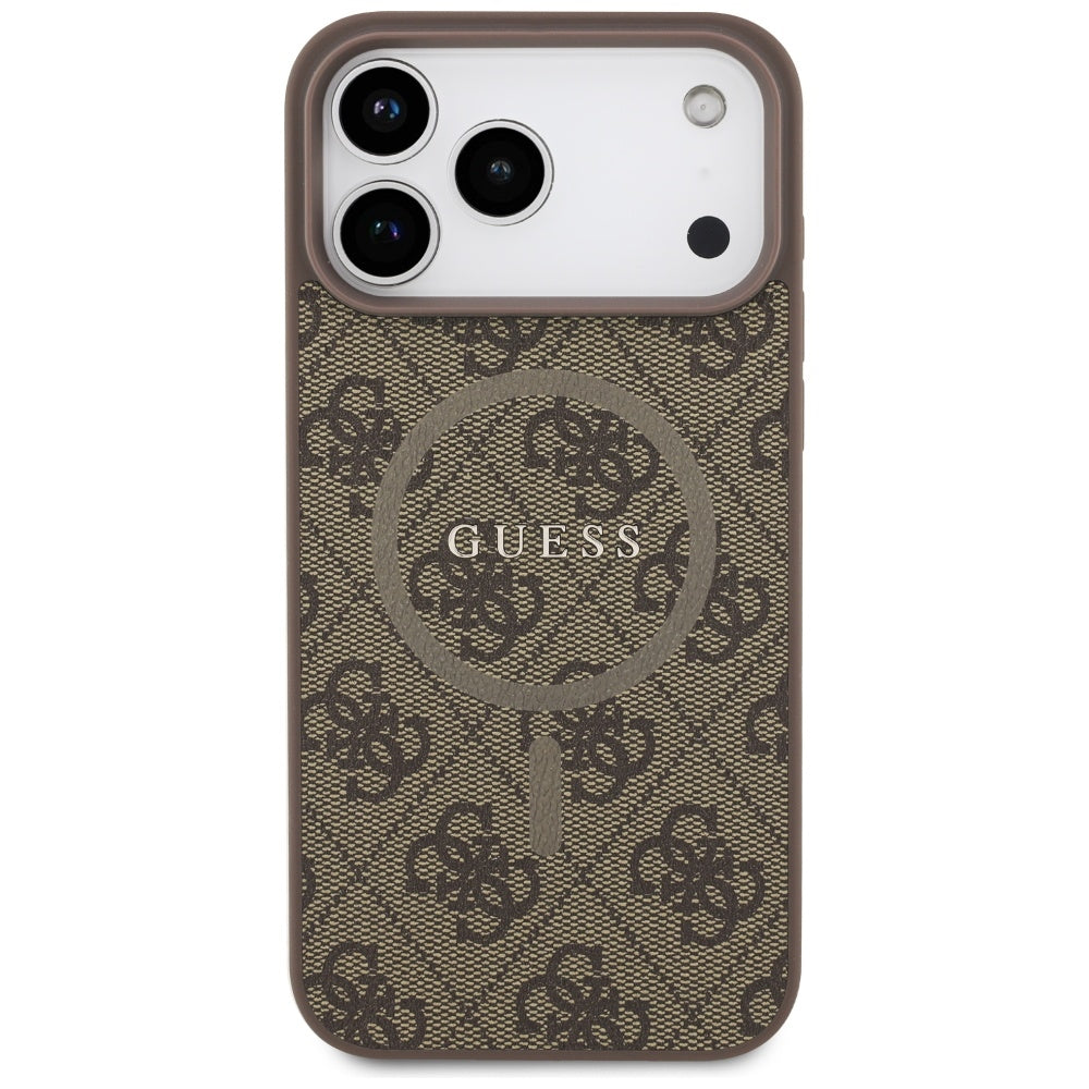 MagSafe-deksel for Apple iPhone 17 Pro, Guess, 4G Ring Classic Logo, Brun