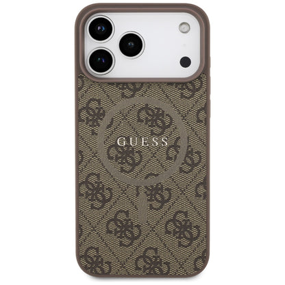 MagSafe-deksel for Apple iPhone 17 Pro, Guess, 4G Ring Classic Logo, Brun
