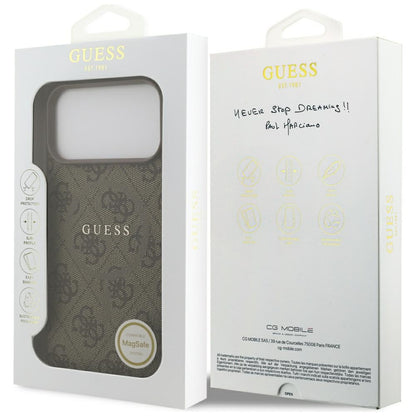 MagSafe-deksel for Apple iPhone 17 Pro, Guess, 4G Ring Classic Logo, Brun