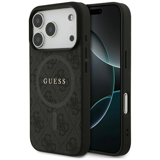 MagSafe-deksel for Apple iPhone 17 Pro, Guess, 4G Ring Classic Logo, Svart