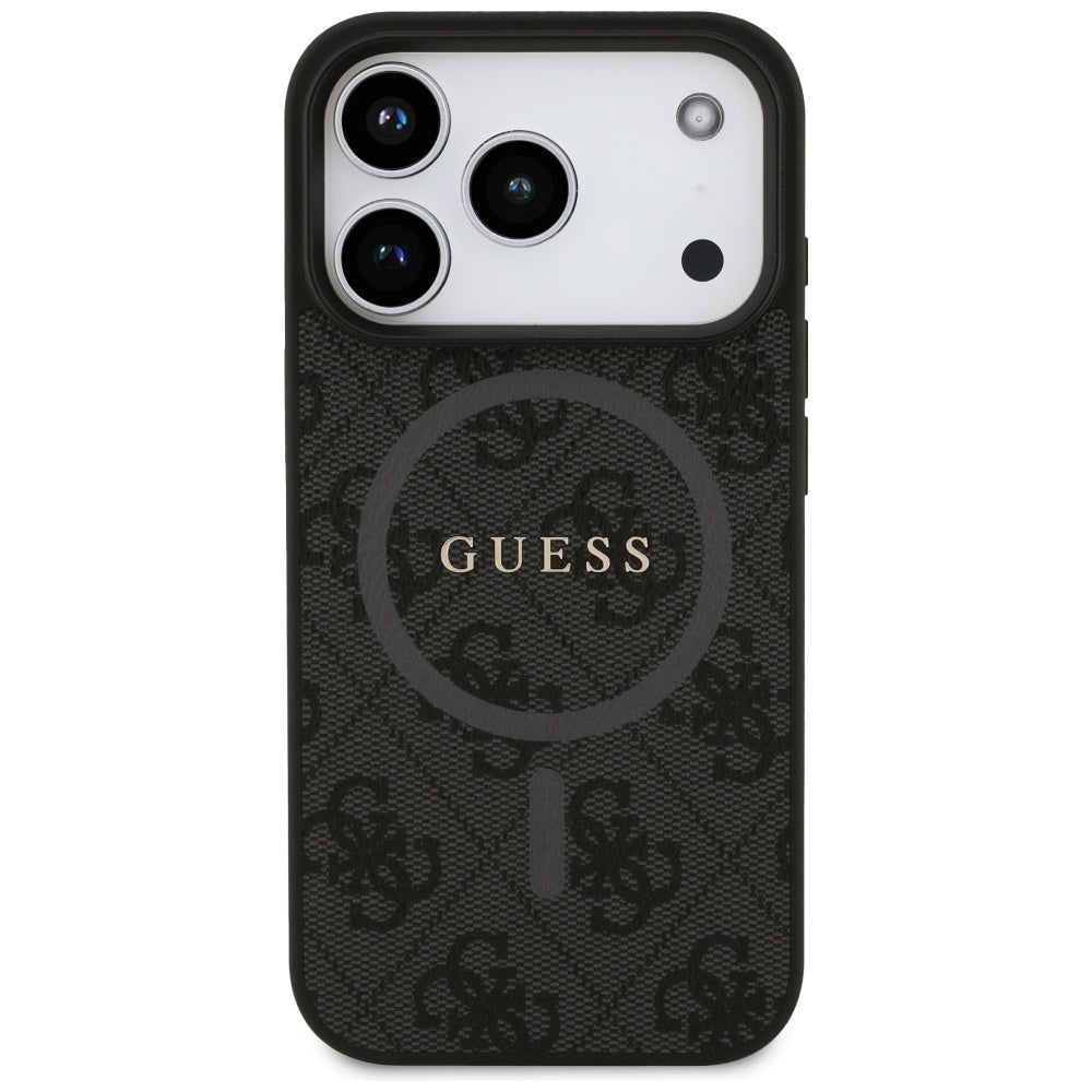 MagSafe-deksel for Apple iPhone 17 Pro, Guess, 4G Ring Classic Logo, Svart
