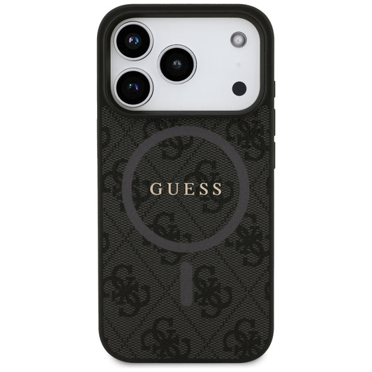 MagSafe-deksel for Apple iPhone 17 Pro, Guess, 4G Ring Classic Logo, Svart