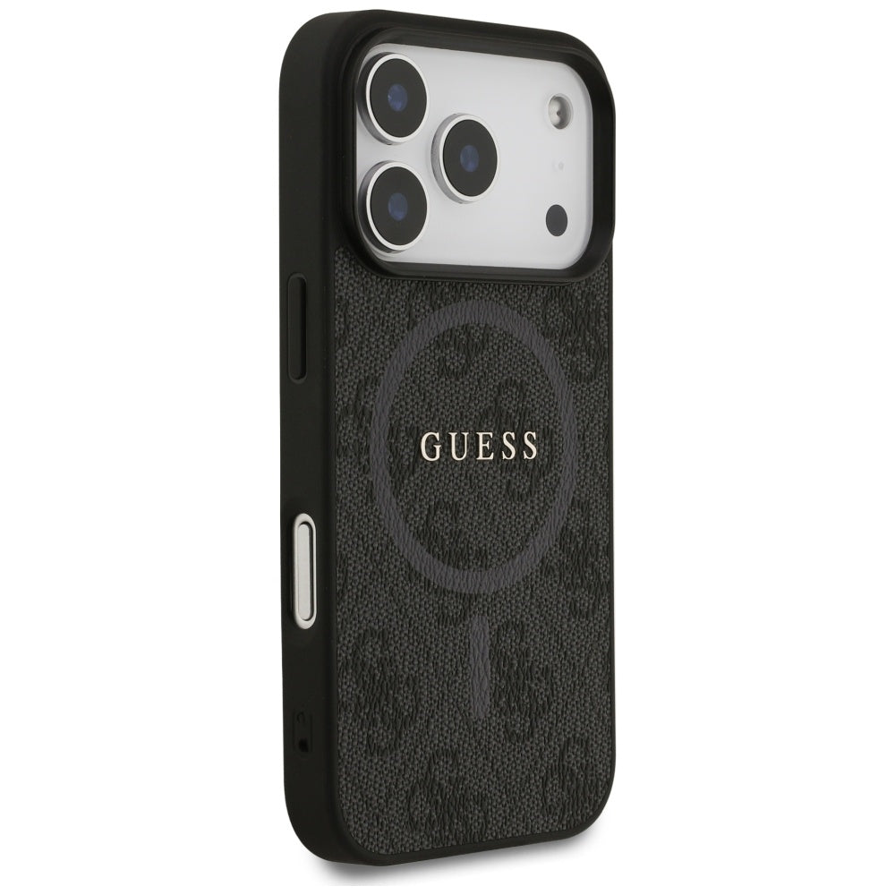 MagSafe-deksel for Apple iPhone 17 Pro, Guess, 4G Ring Classic Logo, Svart