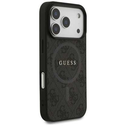 MagSafe-deksel for Apple iPhone 17 Pro, Guess, 4G Ring Classic Logo, Svart