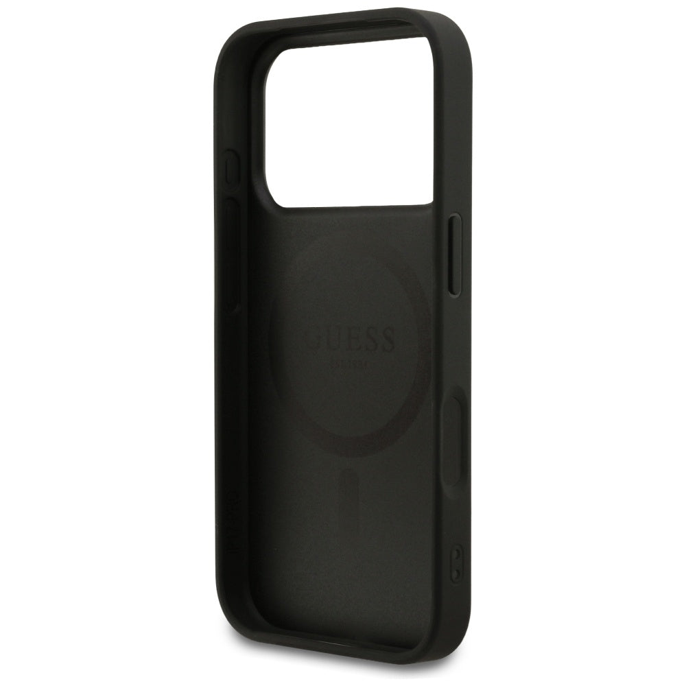 MagSafe-deksel for Apple iPhone 17 Pro, Guess, 4G Ring Classic Logo, Svart