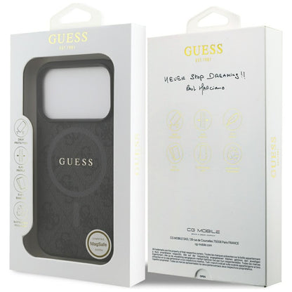 MagSafe-deksel for Apple iPhone 17 Pro, Guess, 4G Ring Classic Logo, Svart