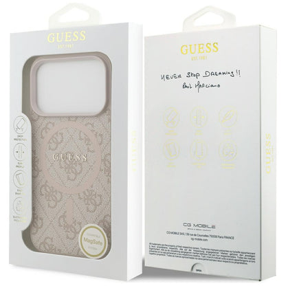 MagSafe-deksel for Apple iPhone 17 Pro, Guess, 4G Ring Classic Logo, Rosa