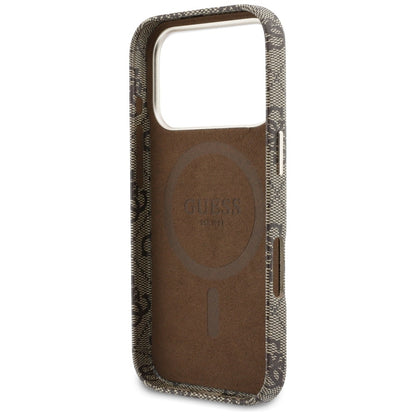 MagSafe-deksel for Apple iPhone 17 Pro, Guess, 4G Script Logo, Brun