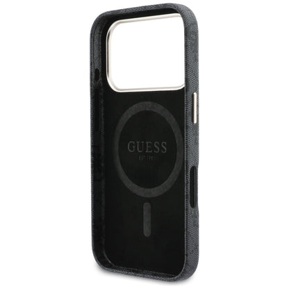 MagSafe-deksel for Apple iPhone 17 Pro, Guess, 4G Script Logo, Svart