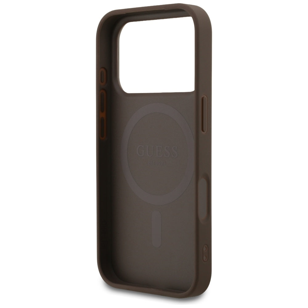 MagSafe-deksel for Apple iPhone 17 Pro, Guess, 4G Small and Classic Logo, Brun