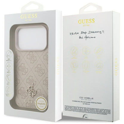 MagSafe-deksel for Apple iPhone 17 Pro, Guess, 4G Small and Classic Logo, Rosa