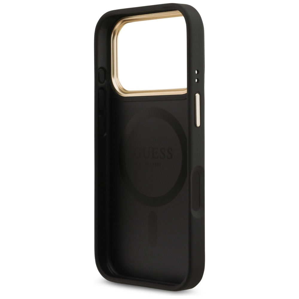 MagSafe-deksel for Apple iPhone 17 Pro, Guess, 4G Strass Logo, Svart
