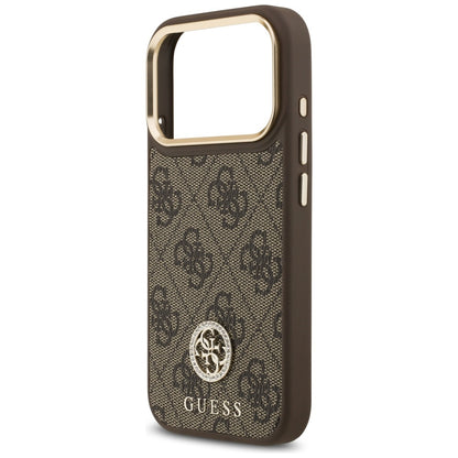 MagSafe-deksel for Apple iPhone 17 Pro, Guess, 4G Strass Logo med stor stropp, Brun