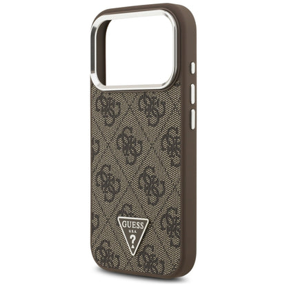 MagSafe-deksel for Apple iPhone 17 Pro, Guess, 4G Triangle Logo, Sølvbrun
