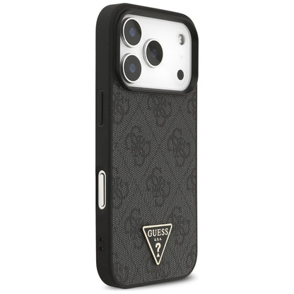 MagSafe deksel for Apple iPhone 17 Pro, Guess, 4G Triangle Logo med snorrem, Svart